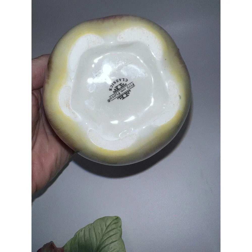 Fitz & Floyd Country Gourmet Apple Ceramic Jam/Jelly Jar with Spoon & Lid Rare